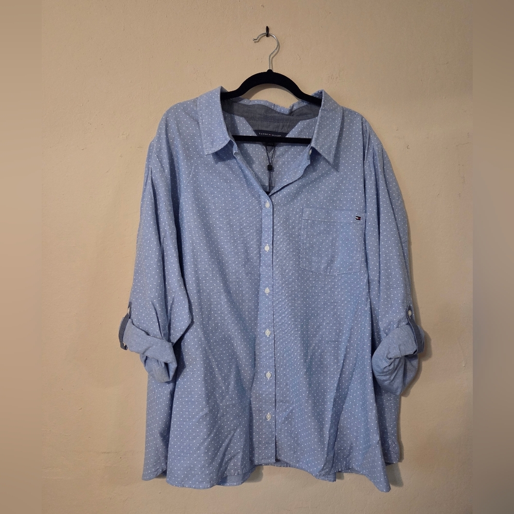 Tommy Hilfiger Women's Blue Button Down Shirt